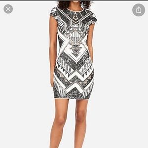 Express Sequin Cocktail Party Dress